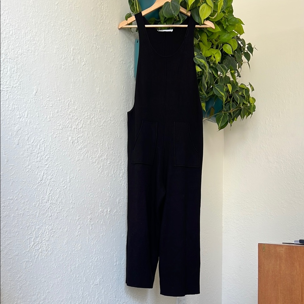 Zara Elegant Black Knit Jumpsuit